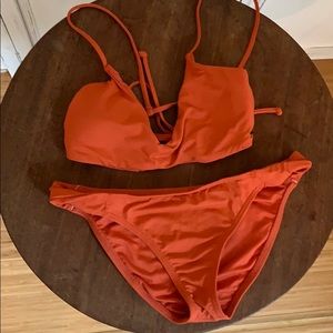 Burnt orange swimsuit